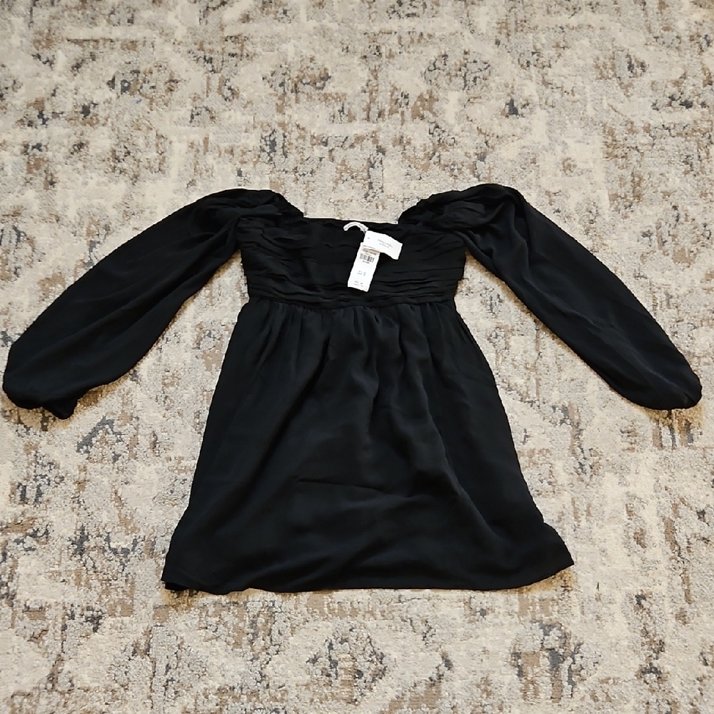 Abercrombie & Fitch Black Pleated Dress